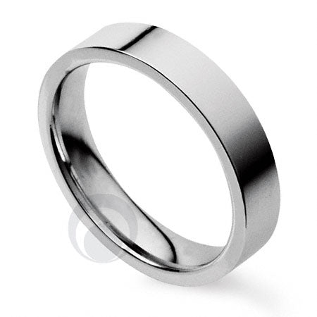 3mm Plain Platinum Flat Court Wedding Ring