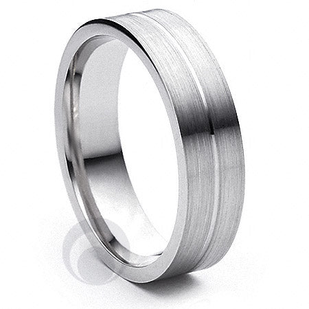 Platinum Patterned Wedding Ring Amore