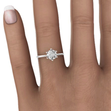Diamond Platinum Engagement Ring PRC01DC hand