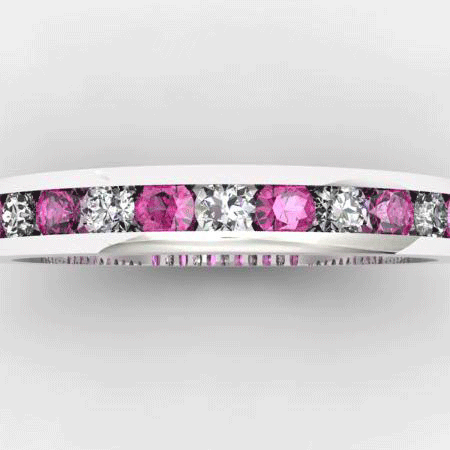Diamond and Pink Sapphire Eternity Ring