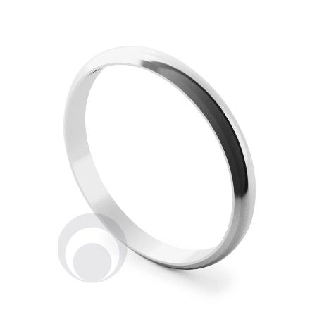 3mm Platinum D-Shape Bevelled Wedding Ring