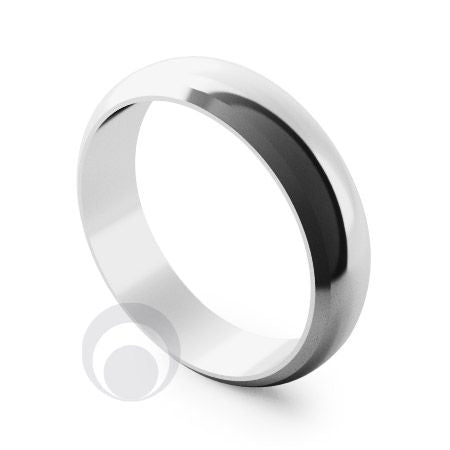 6mm Plain Platinum D-Shape Bevel Wedding Ring